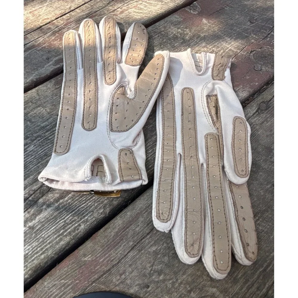 Vintage‎ Isatoner Gloves by Aris Tan Nylon and Spandex Philippines size 6.5-7